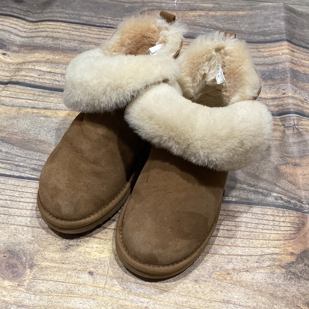 Fireside by Dearfoams Womens 7 Brown Fur Boots Booties - Picture 4 of 16